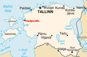 Map showing the location of Haapsalu, Estonia 